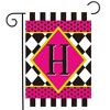 Briarwood Lane Everyday Garden Flag 12x18 For Outdoor Neon Checkerboard Monogram - H Garden Flag Flags For Outside - 2 of 4