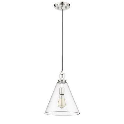 Harper Transitional Polished Nickel Glass Pendant Light