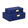 Cheung's Ausel Crinkled Gloss Pattern Set of 2 Boxes with Gold Handles - Blue - 3 of 4