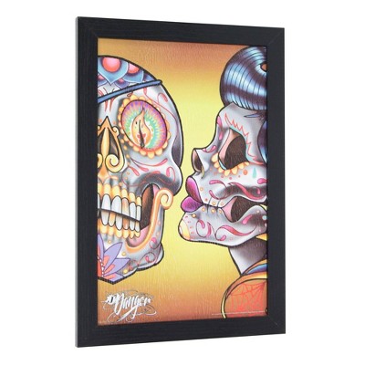 Licensed James Harvey Danger Sugar Skull Framed Wall Art - Crystal Art Gallery