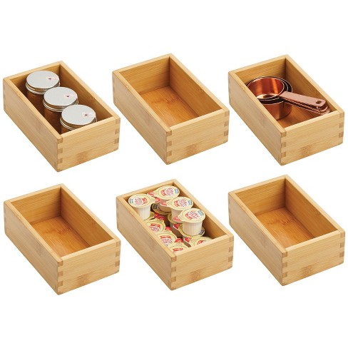 Mdesign Bamboo Stackable Food Storage Organization Bin - Natural Wood :  Target