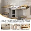 Vynxaria Folding Tables - 5-Piece Expandable Dining Set with Storage, 4 Chairs, 55" Space-Saving Brown Table - 4 of 4
