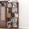 CIPACHO Dark Red 6 Tier L-Shaped Corner Bookcase - Wooden Open Shelf with Anti-Drop & Anti-Tipping (Multi-Room Home Office) - 4 of 4