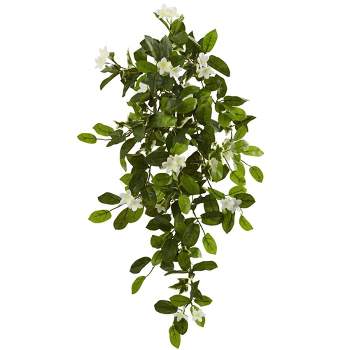 Nearly Natural 19-in Mixed Stephanotis & Ivy Hanging Artificial Plant (Set of 4)