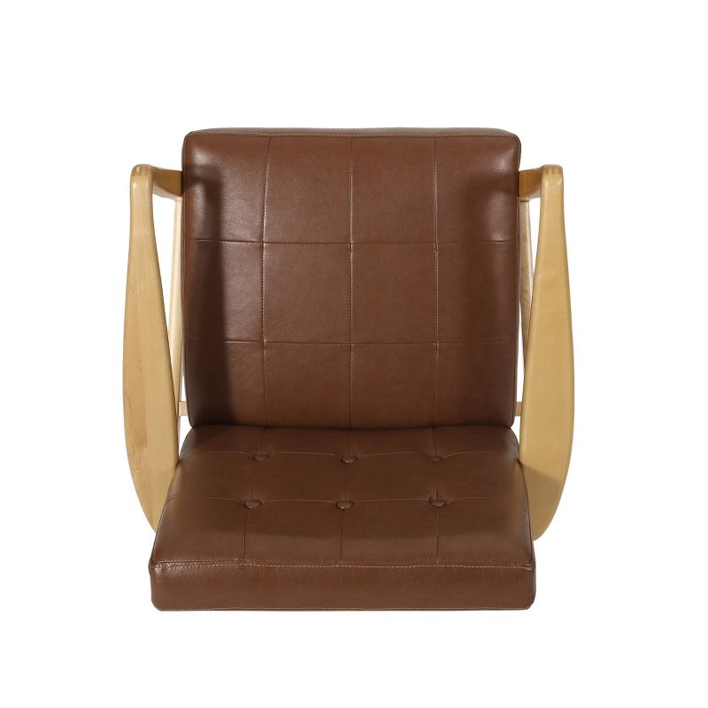 Marcola Mid Century Modern Upholstered Wood Framed Club Chair - Christopher Knight Home, 6 of 14