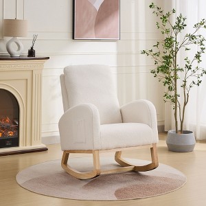 NicBex Polyester Glider Rocking Chair,Upholstered Nursery Rocking Chairs with High Backrest,Modern Rocking Chair,Nursing Chair for Bedroom - 1 of 4
