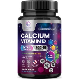 Calcium 1200mg with Vitamin D3 Supplement for Strong Bones & Muscle Support - 60 Tablets;120 Tablets;180 Tablets;240 Tablets - 1 of 4
