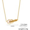 Clotth Minimalist Violin-Shaped Shell and Diamond Set Pendant Necklace,Titanium Steel Choker for Women,Gold necklace-17.12 2.36inch - 3 of 4