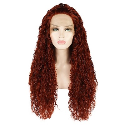 Unique Bargains Long Water Wave Lace Front Wigs Women's With Wig Cap 24 ...