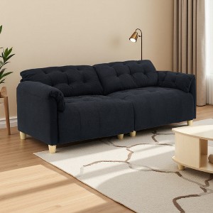 83.1" Cloud Fabric 2-Seater Sofa with Straight-Line Design & Fluffy Sponge Cushioning - 1 of 4