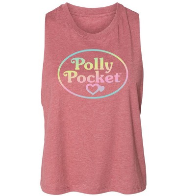 Women's Polly Pocket Polly Pocket Ombre Logo Graphic Racerback Tank - Heather Mauve - Small