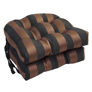 Blazing Needles, 16-inch Spun Polyester Outdoor U-shaped Tufted Chair Cushions (Set of 2) - 1 of 2