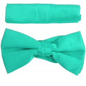 New Men's Solid Pre Tied Bow Tie and Hanky Set - 1 of 4