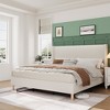 Bed Frame, Corduroy Upholstered Queen Bed Frame with Wingback Headboard, No Box Spring Needed, Solid Wooden Slats, Noise Free - 2 of 4