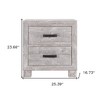 HomeRoots 24" Gray Two Drawer Distressed Wood Nightstand - 3 of 4
