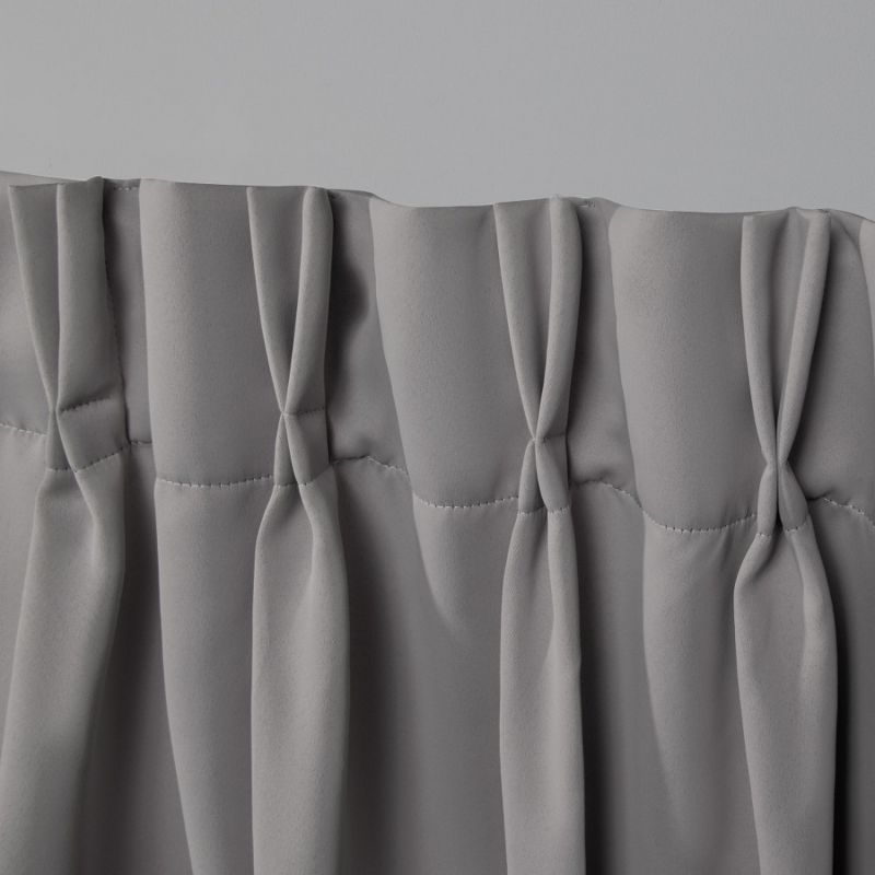 Exclusive Home Sateen Pinch Pleat Woven Blackout Back Tab Window Curtain Panel Pair, 4 of 9