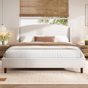 Christopher Knight Home Kristy King Size Upholstered Platform Bed with Wingback Headboard - 1 of 4