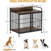 Dog Crate, Heavy Duty Dog Kennel with Adjustable Height Feeders, Pet House with 360° Wheels - 3 of 4