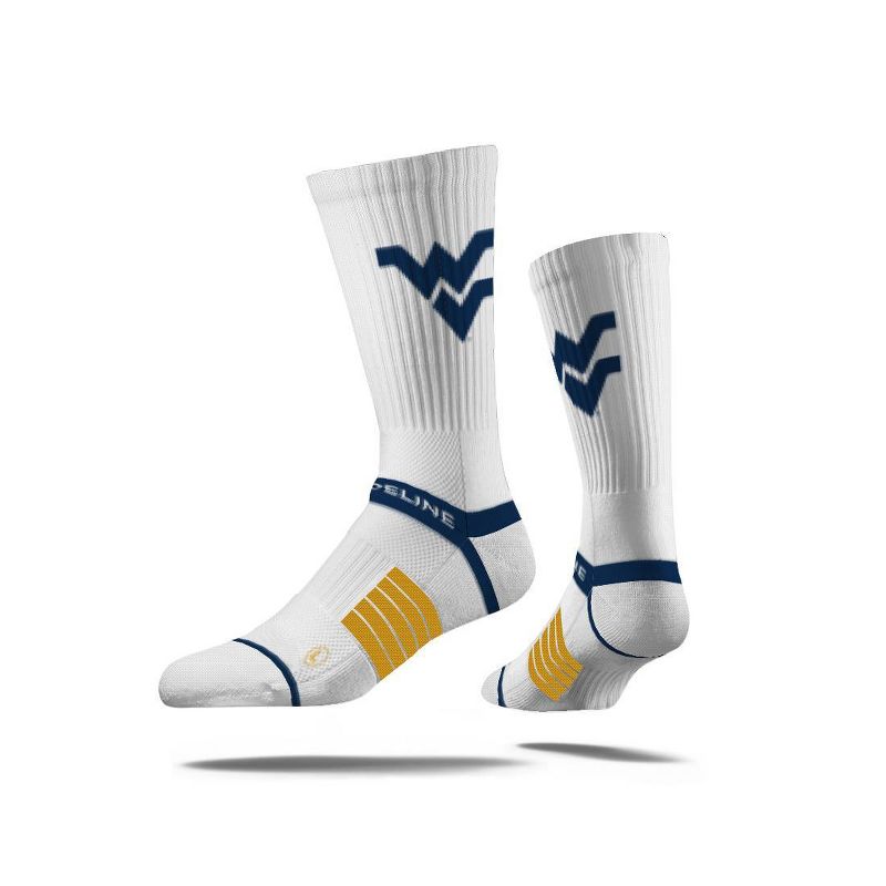 NCAA West Virginia Mountaineers Premium Knit Crew Socks - White, 1 of 5