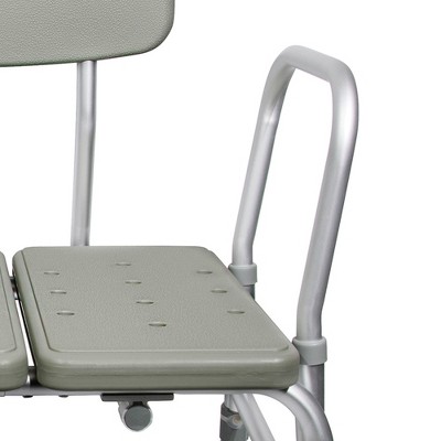 Gray Adjustable Plastic Bath Transfer Bench with Backrest