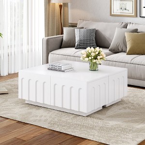 Convertible Coffee Table TV Stand for TVs up to 80", Multi-Functional Cabinet Cocktail Table Center Table TV Console Media Console - ModernLuxe - 1 of 4