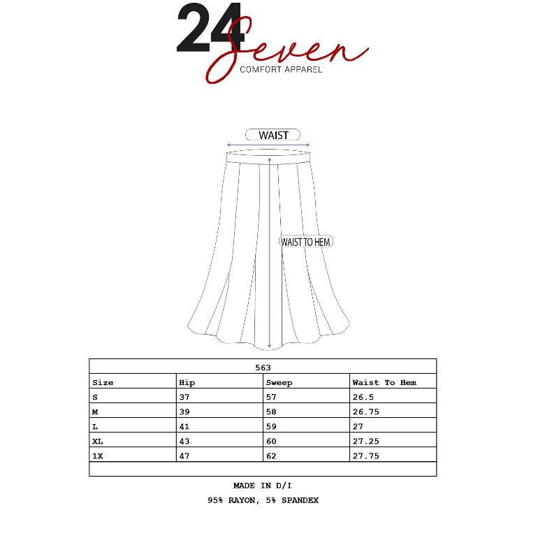 24seven Comfort Apparel A Line Elastic Waist Knee Length Skirt, 4 of 5