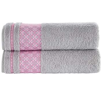 Kafthan Textile Plaid Cotton Bath Towels (Set of 2)