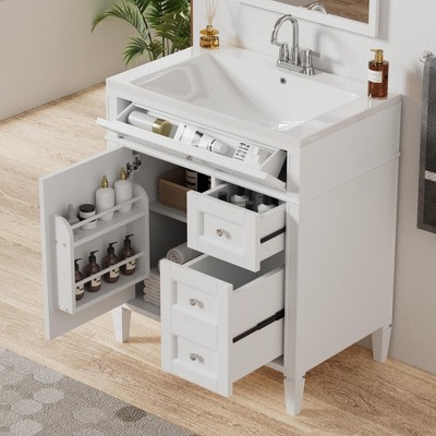 NicBex 30" Bathroom Storage Cabinet with Sink, Morden Bathroom Vanity, 2 Drawers and 1 Spacious Cabinet Door for Bathroom