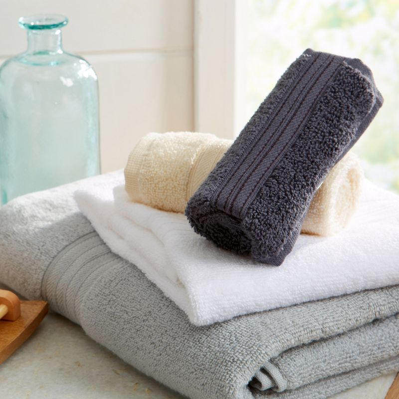100% Cotton Solid Color Quick Dry Bath Towel Set, 4 of 8