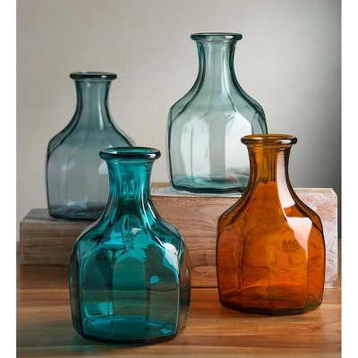 VivaTerra Zeta Geometric Recycled Glass Vase
