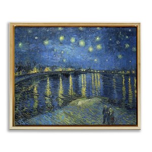 Stupell Industries Starry Night Over Rhone Classic Black Framed Floater Canvas Wall Art - 1 of 4
