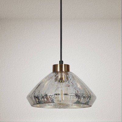 Matte Black and Gold Glass Mini Pendant Light