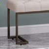 Kumasinova Modern Button Tufted Ottoman Bench, Upholstered Bed Bench with Diamond Stitch, Iron Frame & Polished Metal Legs, Versatile Foot Stool - 3 of 4