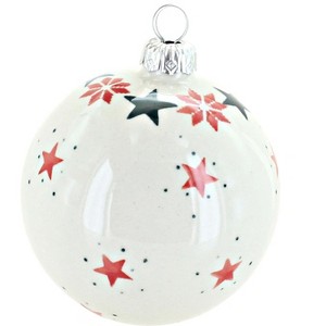 Blue Rose Polish Pottery Holiday Cheer Large Christmas Ball - 1 of 1