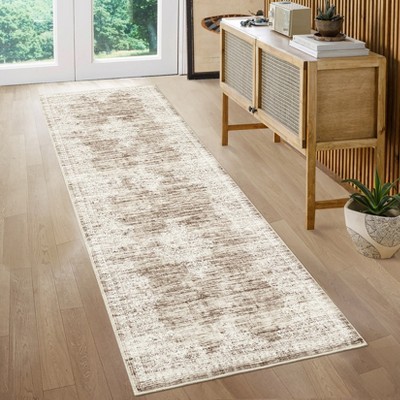 Washable Rugs for Living Room Vintage Distressed Area Rug Non-Slip Stain Resistant Carpet
