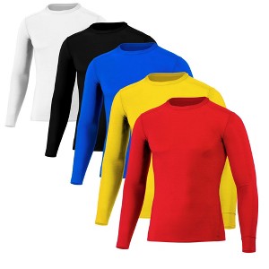 BenBen 5 Pack Men's Compression Shirt T-Shirt Gym Tops Long Sleeve Moisture-Wicking Cool Tek - 1 of 1