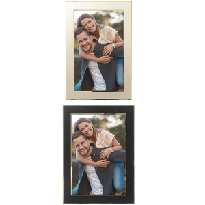 REGALWOVEN Home Room Modern Brushed Aluminum Real Glass Photo Frame - 1 of 4