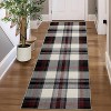 Washable Non-Slip Runner Rug - Plaid Hallway, Kitchen, Entryway Mat - Stain Resistant Farmhouse Carpet - 2 of 4
