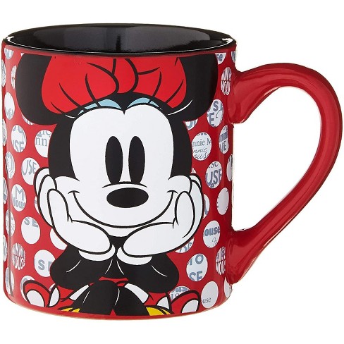 Disney - Mickey & Minnie - Stackable Espresso cups 'red' + saucers (Se