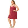 Agnes Orinda Women's Plus Size Polka Dots Comfort Ruffle Hem Sleeveless Packs Nightgowns - 3 of 4