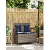 43.7"Patio Storage Bench with Cushion Brown Poly Rattan - 2 of 4