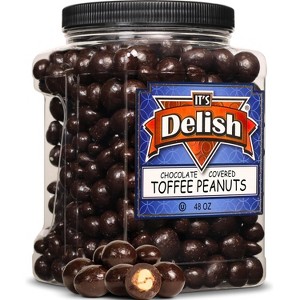 Chocolate Covered Toffee Coated Peanuts by It's Delish, 48  OZ Jumbo Container - 1 of 4