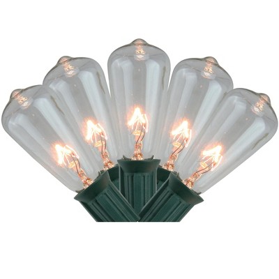 Northlight 20ct Transparent Mini Edison Style Summer Patio Lights Clear - 12.5' Green Wire