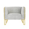 Manhattan Comfort 2pc Vector Sofa and Armchair Set Gray: Velvet Upholstery, Metal & Wood Frame, No Assembly Required - 3 of 4