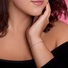 EVERLY JEWELRY | Sterling Silver 6 1/8 CT TGW Created White Sapphire Bracelet With Chain, 7.25-inch - 3 of 4