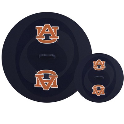 FanPans Team Logo Silicone Lid Set, 2 Pack - NCAA Auburn Tigers