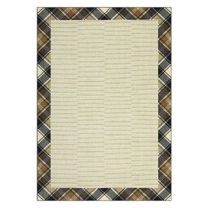 Modern Bordered Living Room Bedroom Area Rugs, Washable Soft Non Slip Throw Carpet for Dining Room, Foldable Thin Mat - 1 of 4