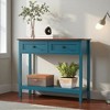 Mshliw Farmhouse Console Table with 2 Drawers & Bottom Shelf, Rustic Entryway Table with Metal Accents for Living Room or Hallway - 2 of 4