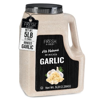 Fresh Finest Bulk Minced Garlic – All-Natural, Kosher – 5LB