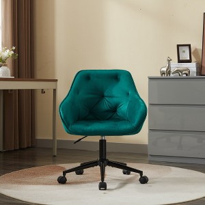 Elegent Height Adjustable Velvet Office Chair with Wheels for Home Office, Bedroom, Study and Vanity - 1 of 4